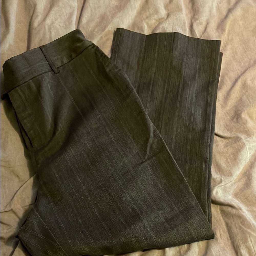duo Maternity Gray Pinstriped Dress Pants Straight Fit